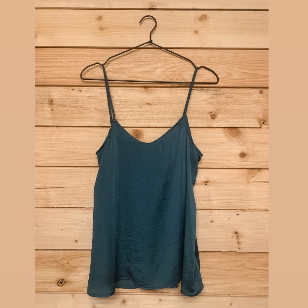 Teal silk cami